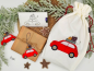 Preview: Retro Auto Weihnachts Anhänger Set- ITH-Stickdatei